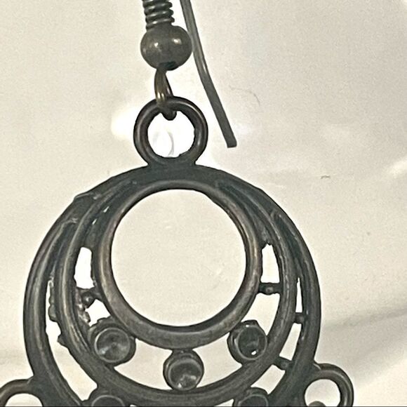 Drop earrings with pink beads - Picture 13 of 14